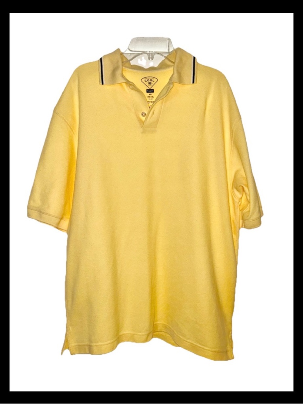Vintage Y2K Men’s Haggar Cool 18 Performance Wear Short Sleeve Golf Polo Yellow